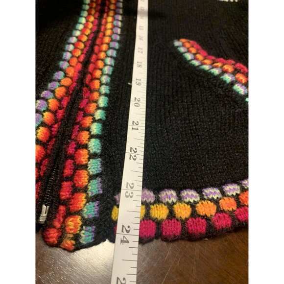 Alpaca Hooded Multicolored Lightweight Sweater Size S - Picture 4 of 8